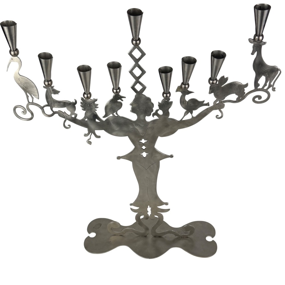 Amy Hess Amy's Ark Stainless Steel Animal Candelabra Candle Holder Sculpture